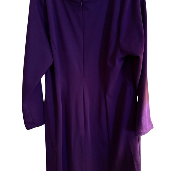 Linea Ponte by Louis Dell’Olio Purple Long Sleeve Dress – Size Large - Picture 2 of 7